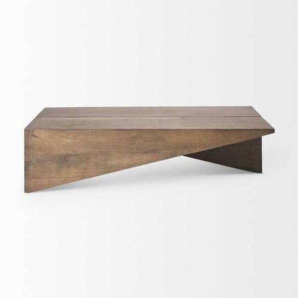 West Medium Brown Wooden Angled Coffee Table