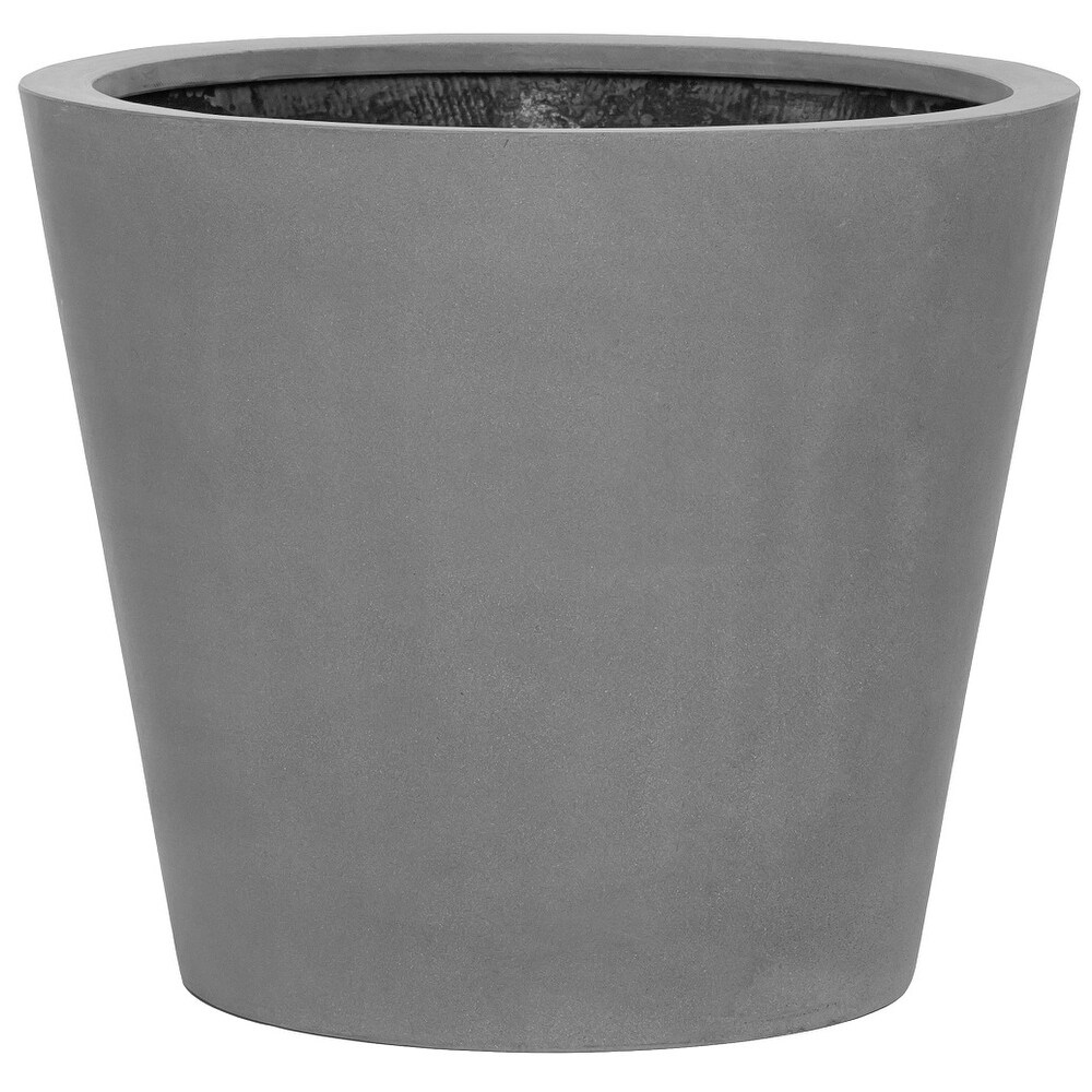 Natural Bucket Round Planter Pot Indoor Outdoor Fiber Stone Planter Box 23 in   Medium   23\