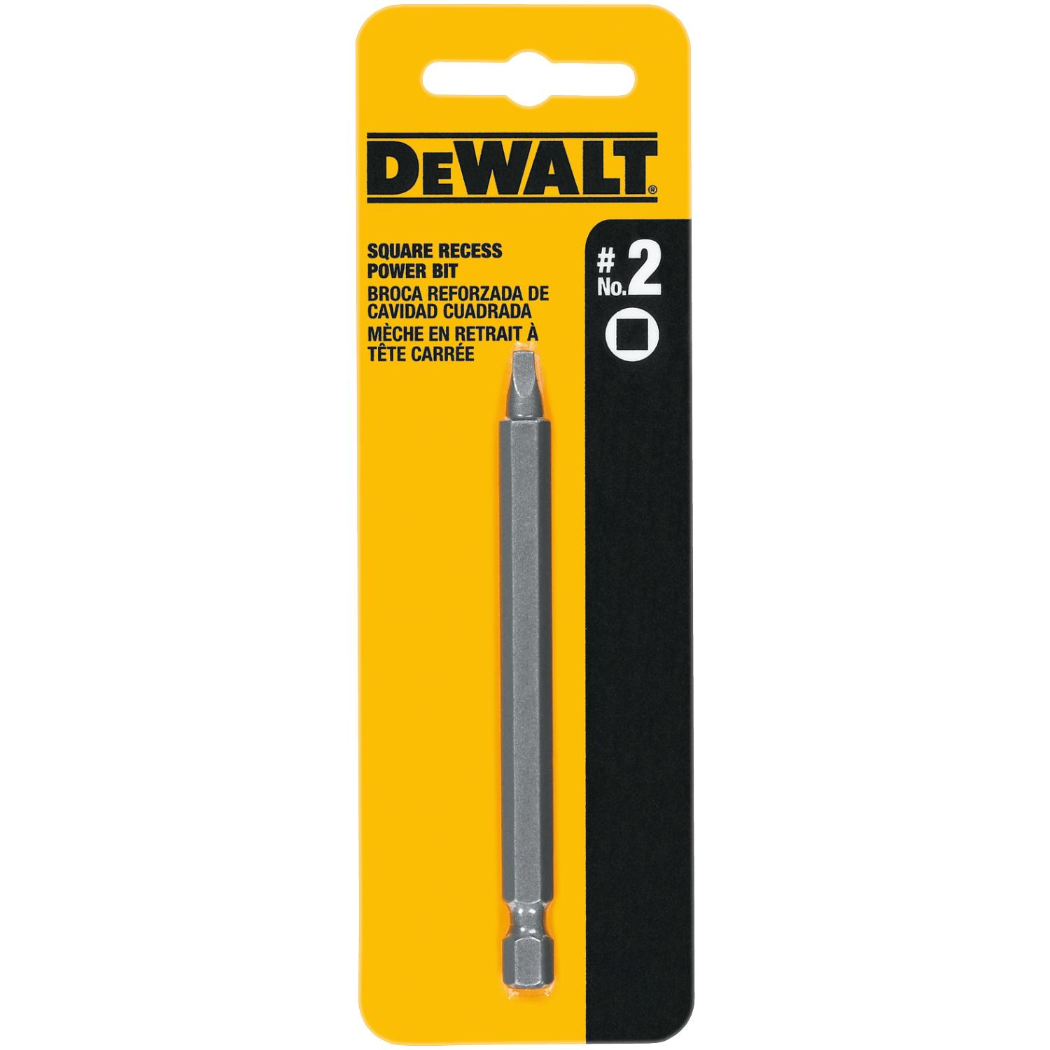 DW Square Recess #2 X 6 in. L Screwdriver Bit Heat-Treated Steel 1 pc