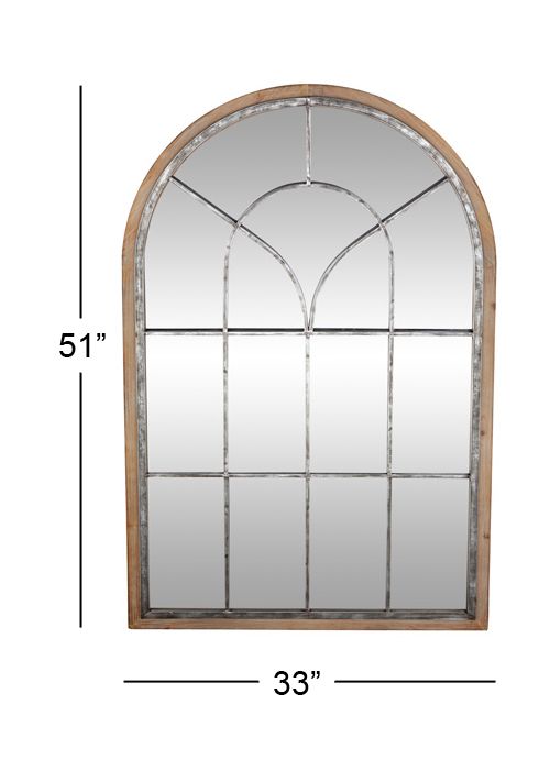 Brown Farmhouse Wood Wall Mirror 51 x 33