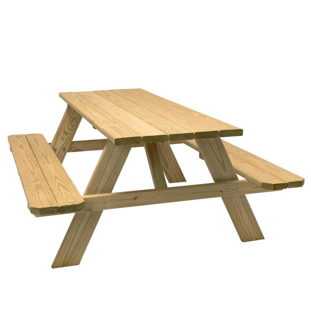 Outdoor Essentials Homestead 72 in. Outdoor Wood Picnic Table Kit 492673