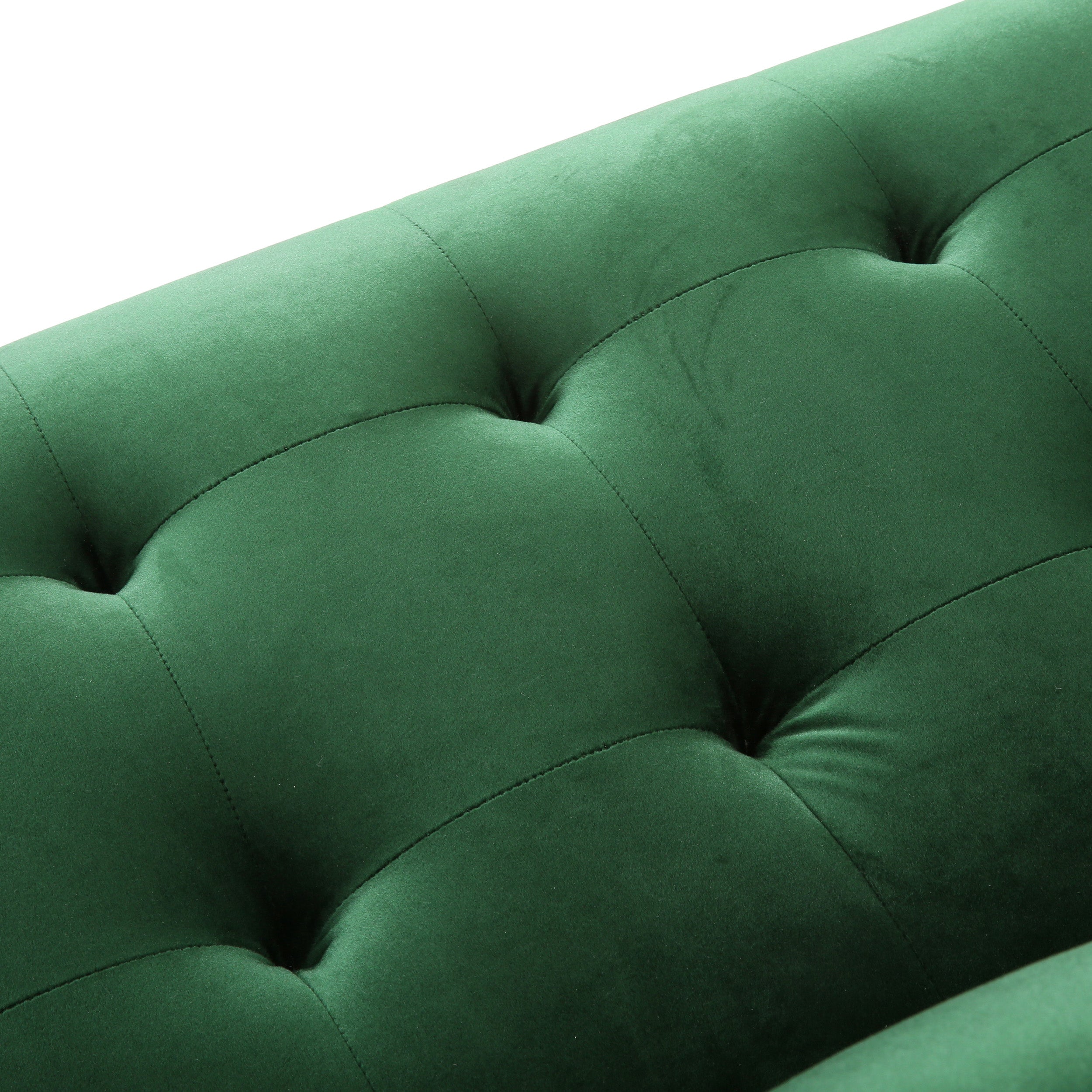 Noble House Emilio Velvet Sofa, Emerald, Silver