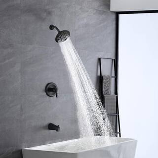 PROOX Single-Handle 5-Spray Tub and Shower Faucet in Matte Black (Valve Included) PR-A3518-MB