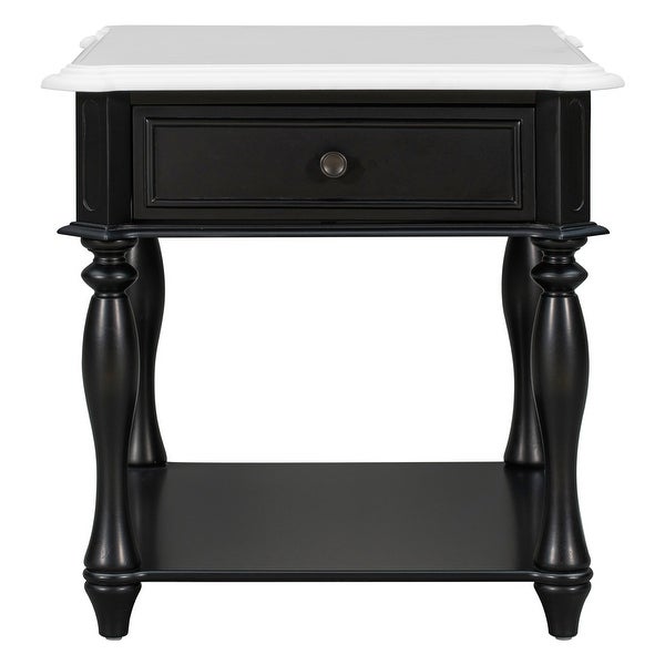 Classical End Table with Open Styled Shelf for Living Room