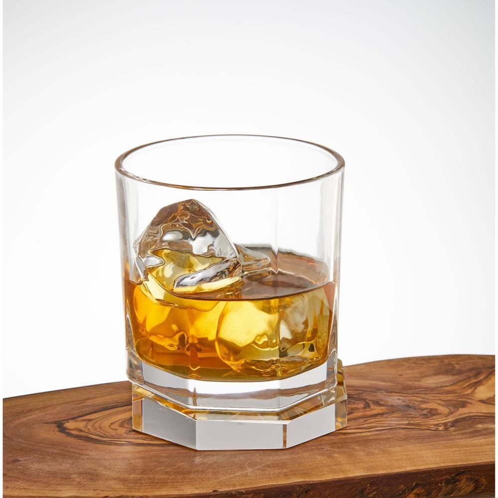 JoyJolt Aqua Vitae 10.5 oz. Off Base Octagon Whiskey Glasses (Set of 2) AQ10153