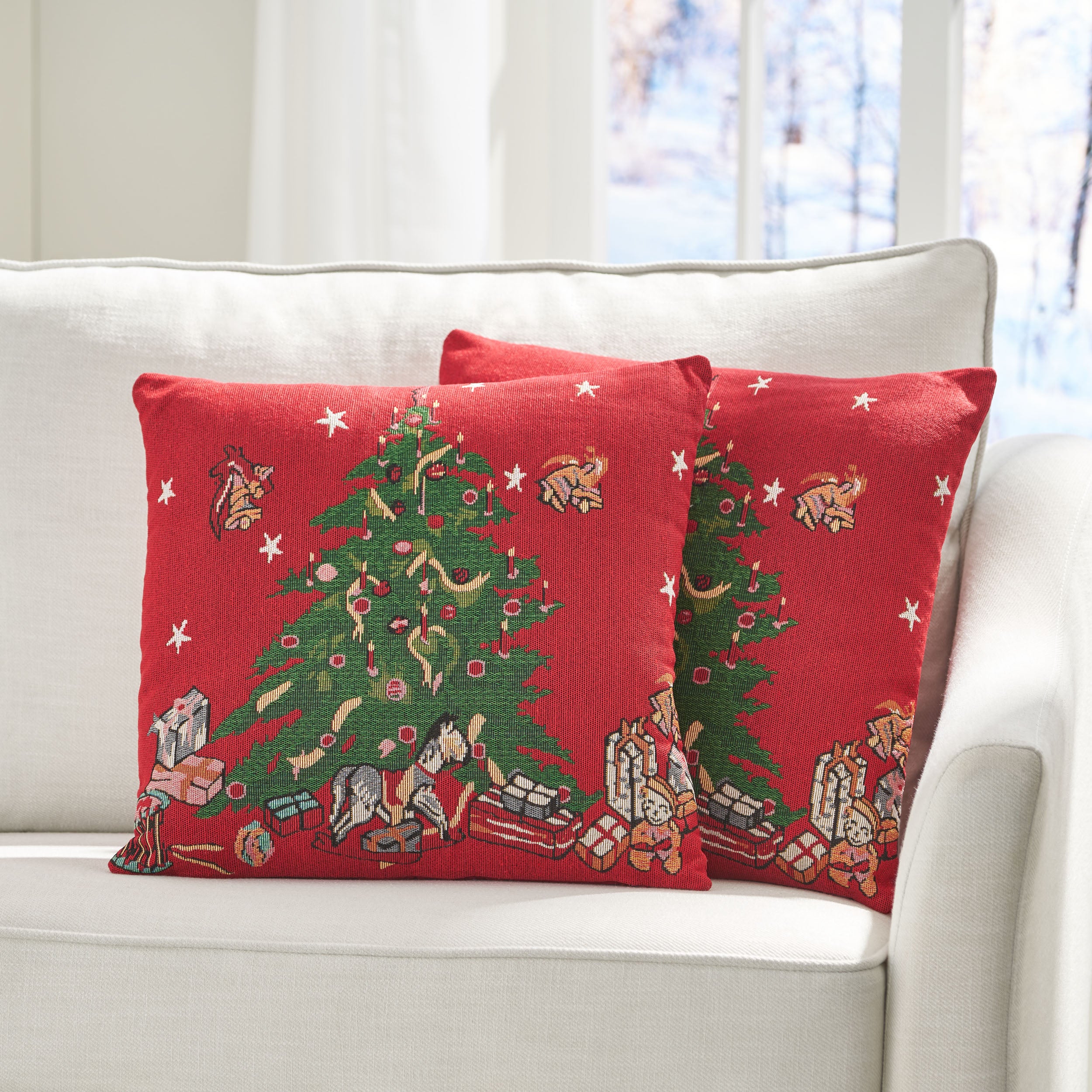 Benoit Modern Fabric Christmas Throw Pillow Cover