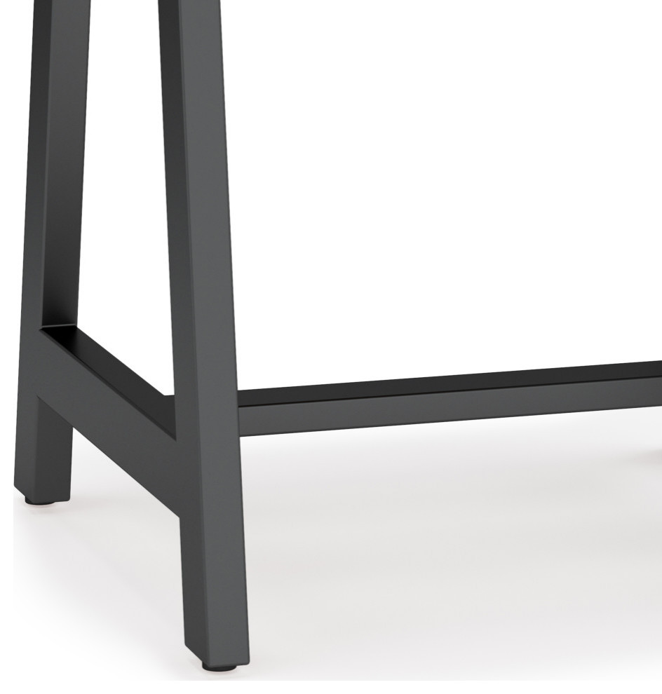 Sawhorse Solid Walnut Veneer and Metal End Table   Industrial   Side Tables And End Tables   by Simpli Home Ltd.  Houzz