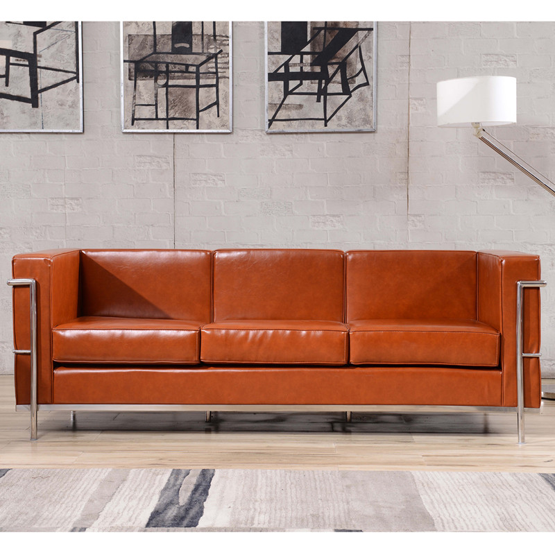 HERCULES Regal Series Contemporary Cognac LeatherSoft Sofa with Encasing Frame   Modern   Sofas   by First of a Kind USA Inc  Houzz