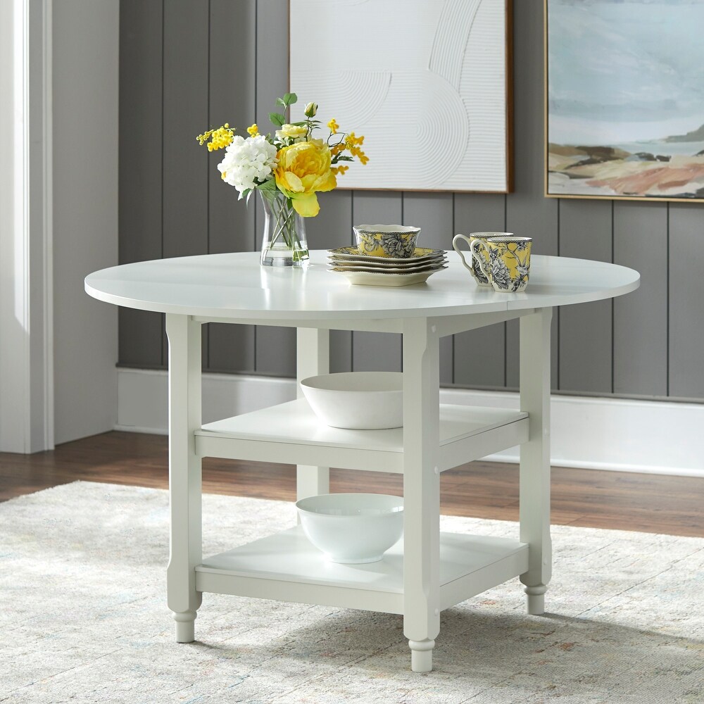 Simple Living Cottage White Round Dining Table