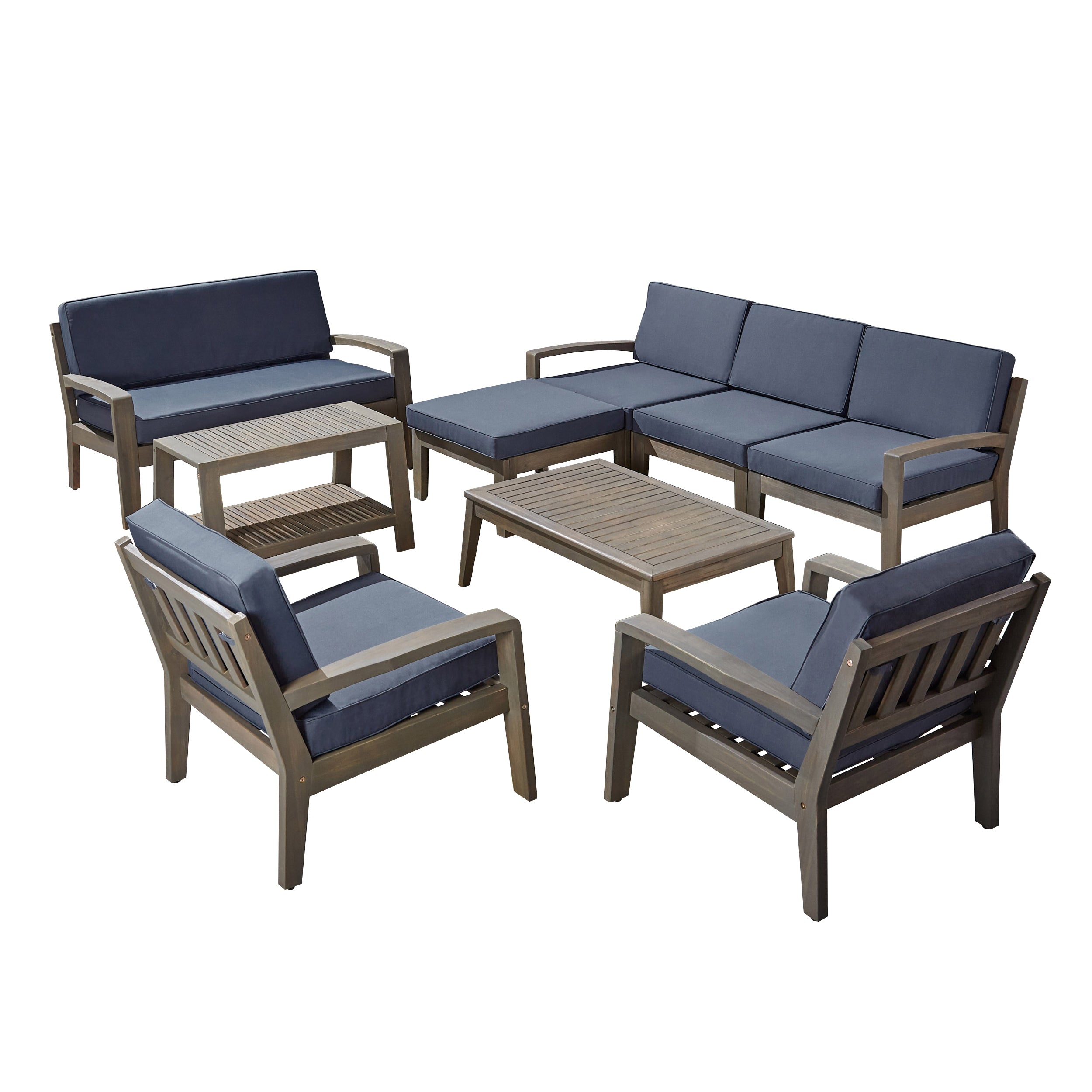 Parma 7-Seater Sectional Sofa Set For Patio with Loveseat