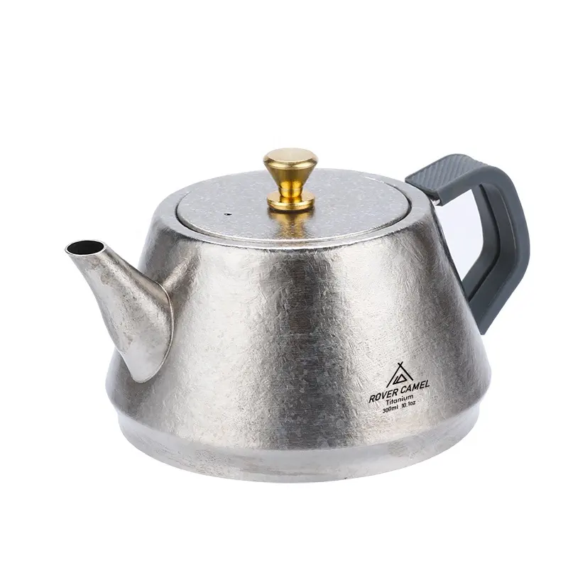 Travel Outdoor Accessories Teapot drinkware Titanium Teacup Set with Tea Caddy   Cups   Carry Bag Double Layer Tea Maker