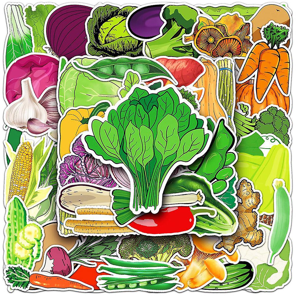 100 Sheets Of Decorative Cartoon Vegetable Pattern Sticker Suitcase Refrigerator Sticker Decor