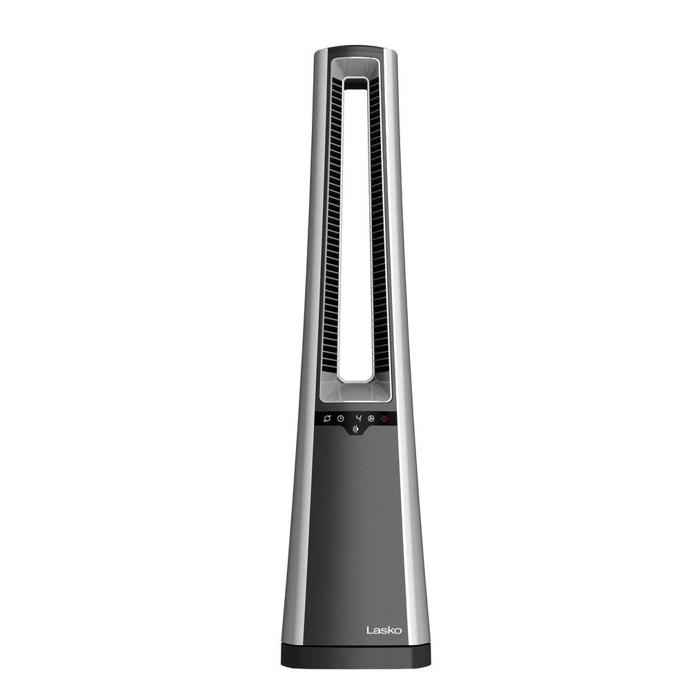 Lasko Bladeless 37 in. Oscillating Tower Fan with Nighttime Setting Timer and Remote Control AC615