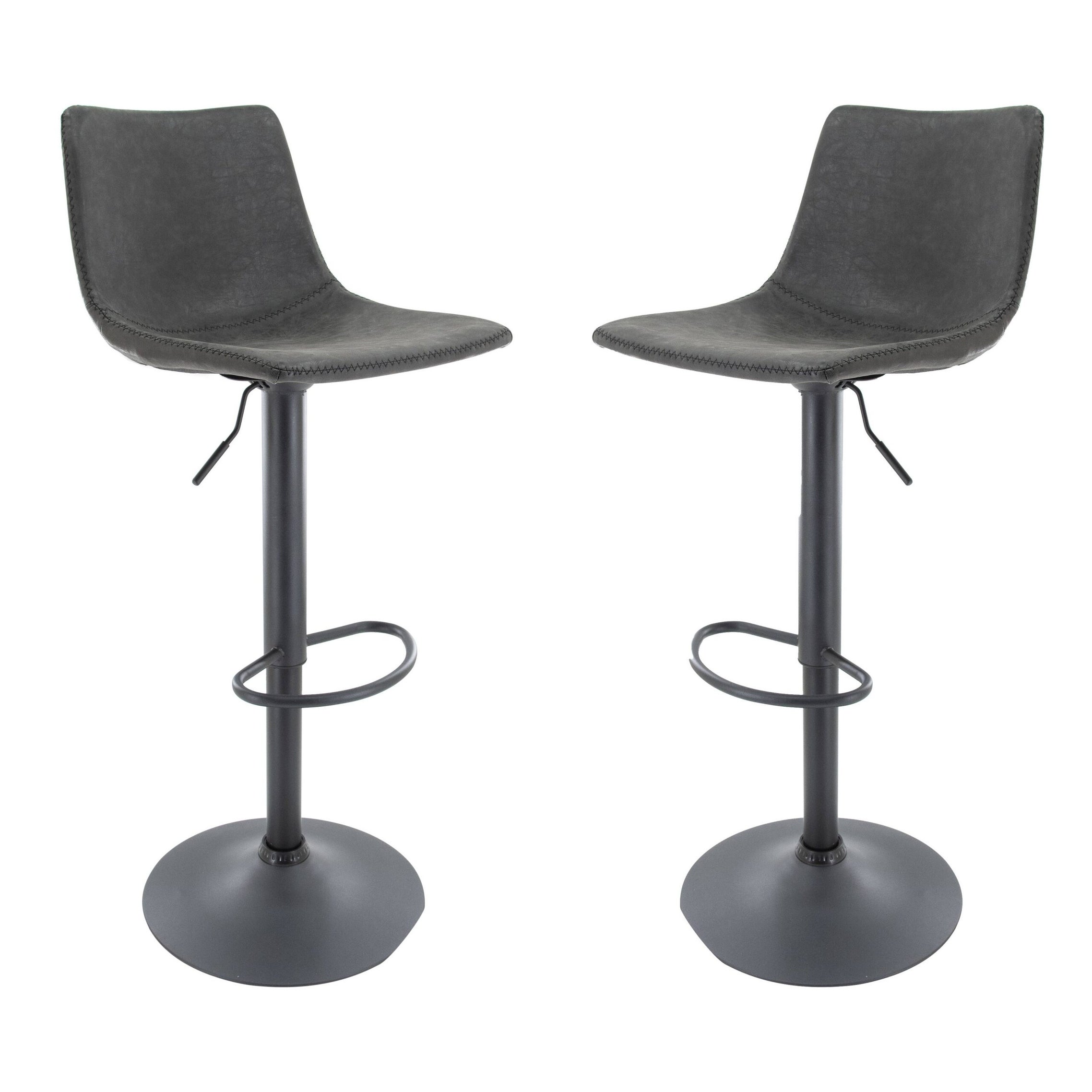 LeisureMod Tilbury Modern Barstool With 360-Degree Swivel Set of 2 - 32.2