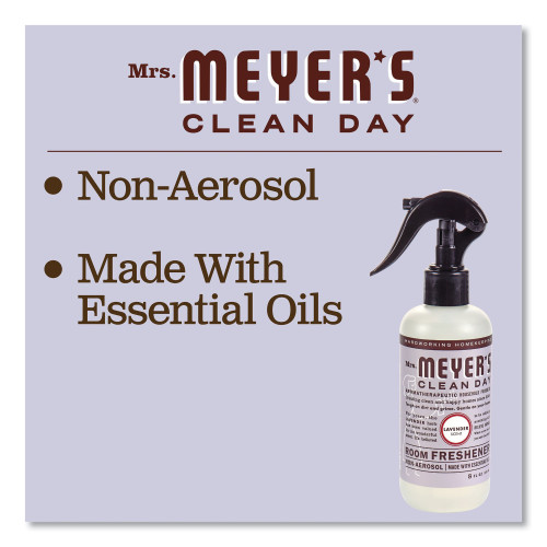 Mrs. Meyer's Clean Day Room Freshener， Lavender， 8 oz， Non-Aerosol Spray， 6/Carton (670763)