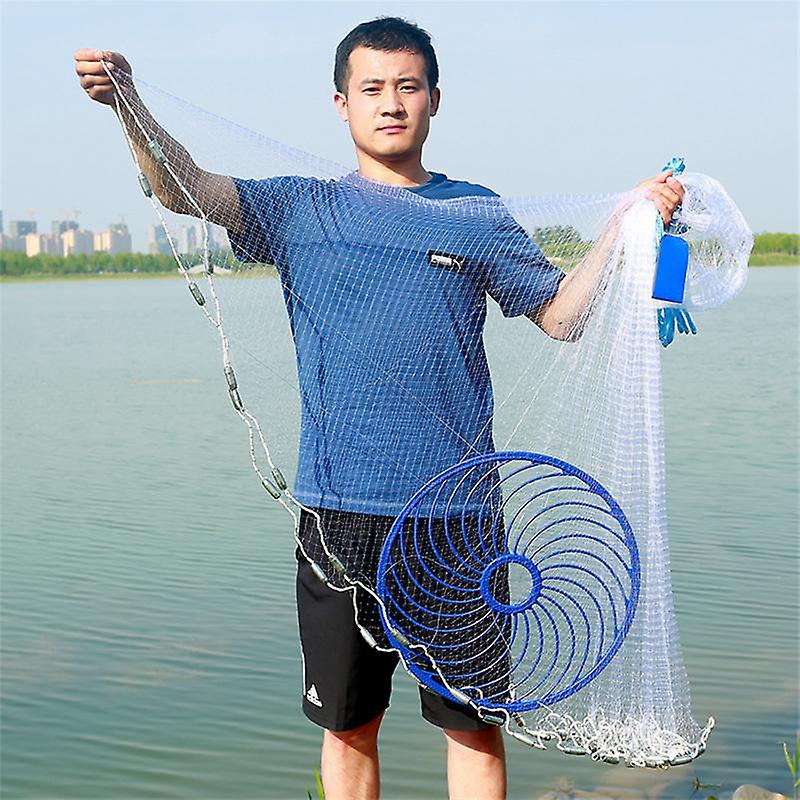 Fishing Net Fish Mesh Hand Throwing Net Outdoor Fishing Tackle Tools Accessories Galvanized