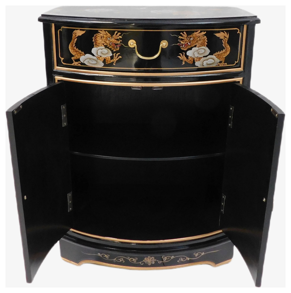 Dragon Mother of Pearl Inlaid Cabinet With Drawer and Doors.   Asian   Accent Chests And Cabinets   by Oriental Furnishings  Houzz