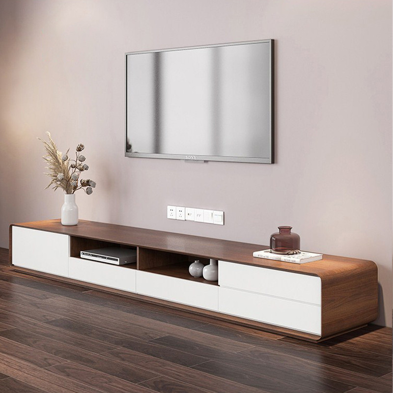 Modern Wood White TV Cabinet  Media Console With 4 Drawers   Transitional   Entertainment Centers And Tv Stands   by Miron Demid LLC  Houzz