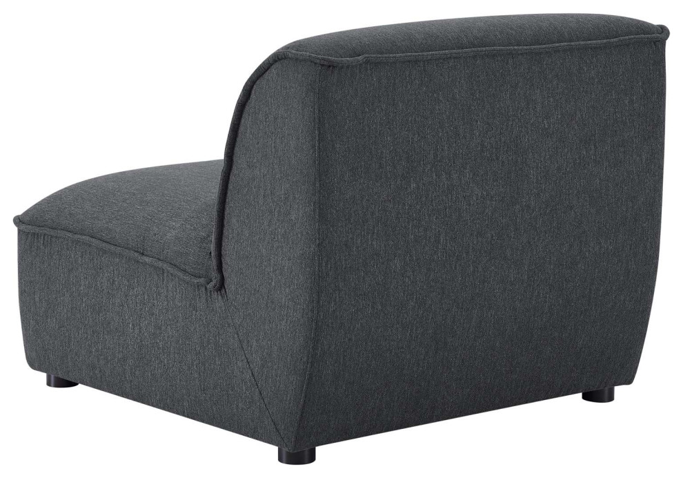 Sofa Middle Chair  Fabric  Dark Gray  Modern  Living Lounge Hospitality   Transitional   Armchairs And Accent Chairs   by House Bound  Houzz