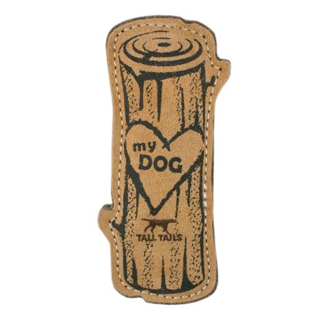 Tall Tails Natural Leather Love My Dog Log Toy for Dogs