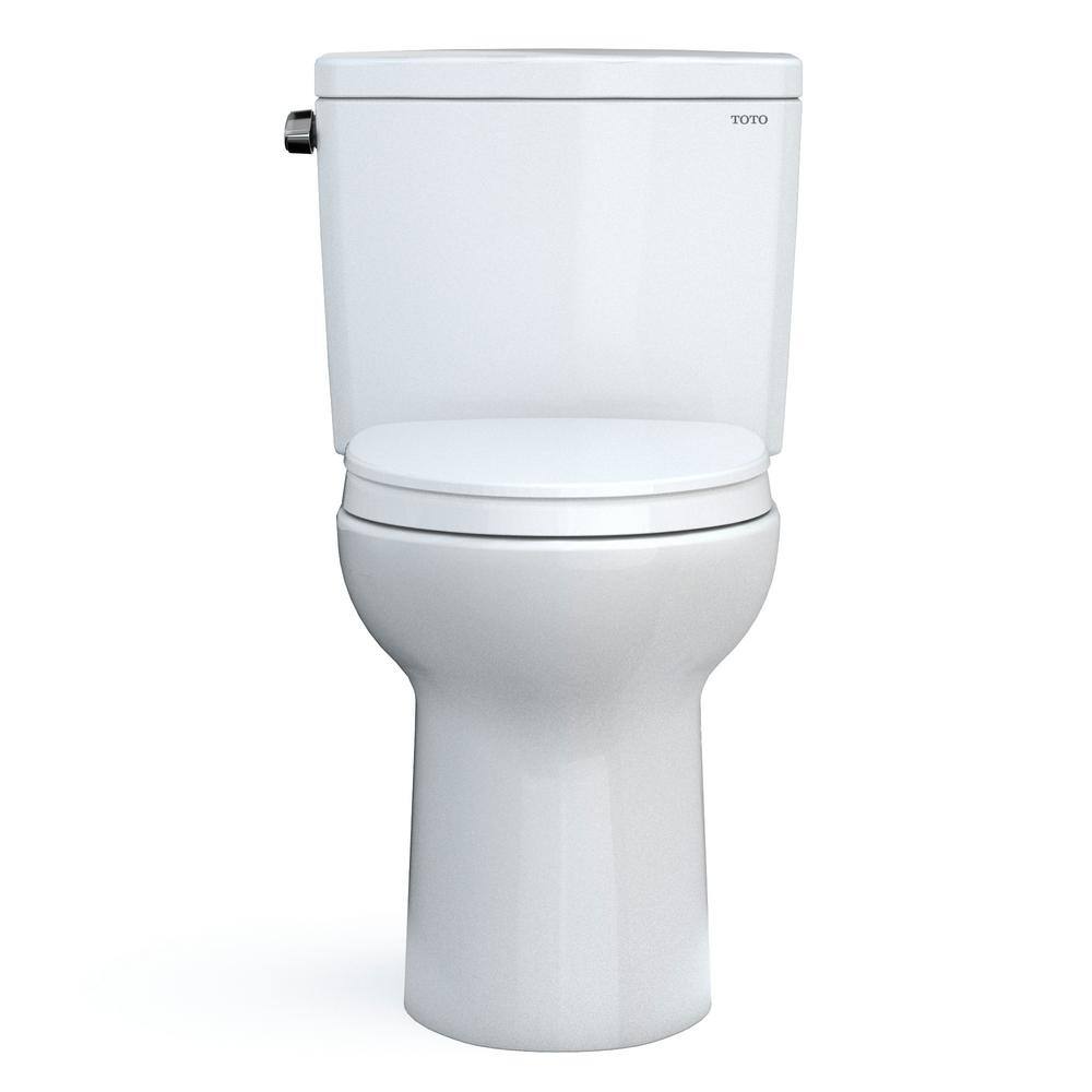 TOTO Drake 2-Piece 1.28 GPF Single Flush Elongated Standard Height Toilet in Cotton White SoftClose Seat Included MS776124CEG#01