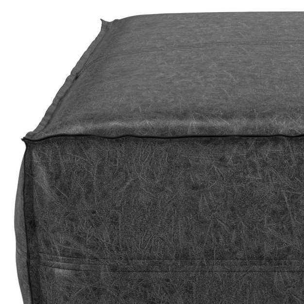 Wendal Extra Large Coffee Table Pouf Distressed Black Wyndenhall