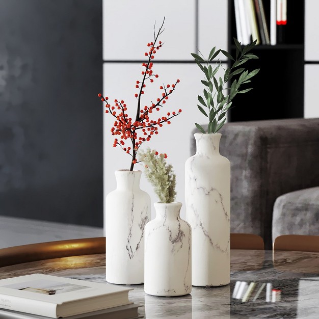 Creative Scents White Marble Vase Set