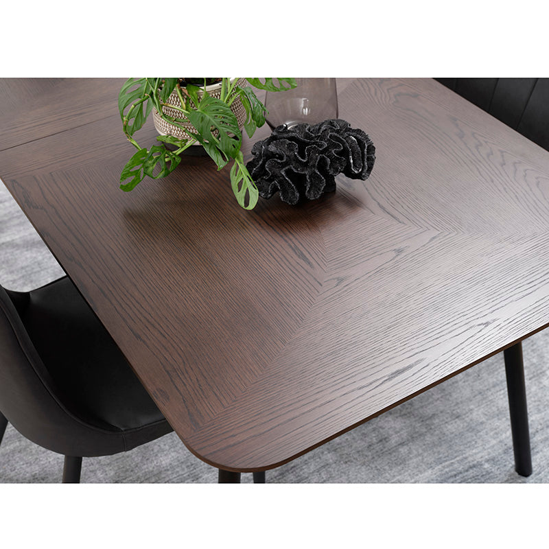 LATINA Extendable Dining Table 1.8-2.3M -  Dark Brown / Black