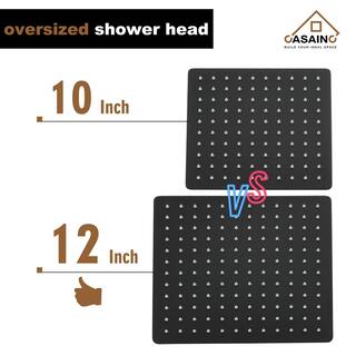 CASAINC 1-Handle 3-Spray Pattern 12 in. Wall Mount Shower Set Shower Head Tub and Shower Faucet Matte Black (Valve Included) WF-W98103H-12