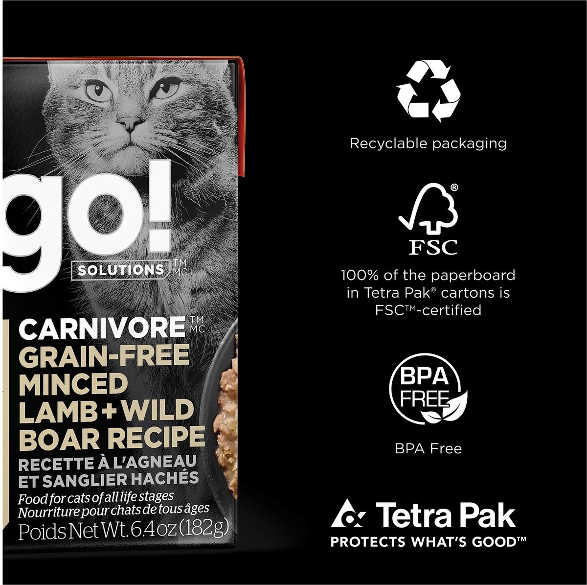 Go! CARNIVORE Grain-Free Minced Lamb + Wild Boar Cat Food