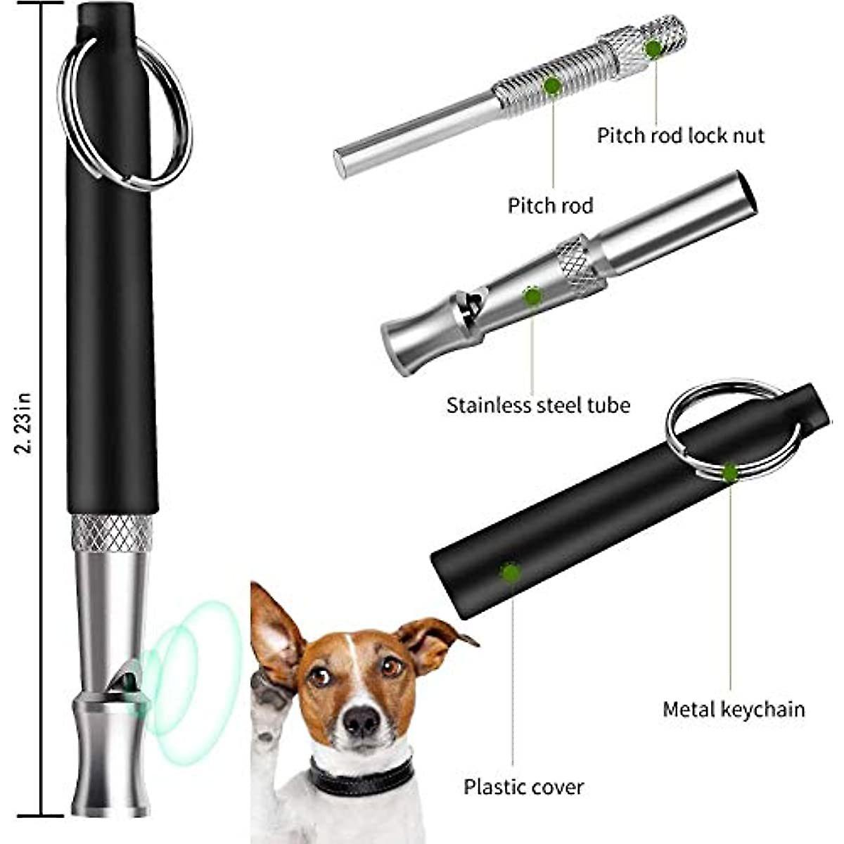 Dog Whistle; 2 Pack Professional Ultrasonic Dog Whistle To Stop Barking; Recall Training; Adjustable Ultrasonic Silent Dog Whistle; With Black Lanyard