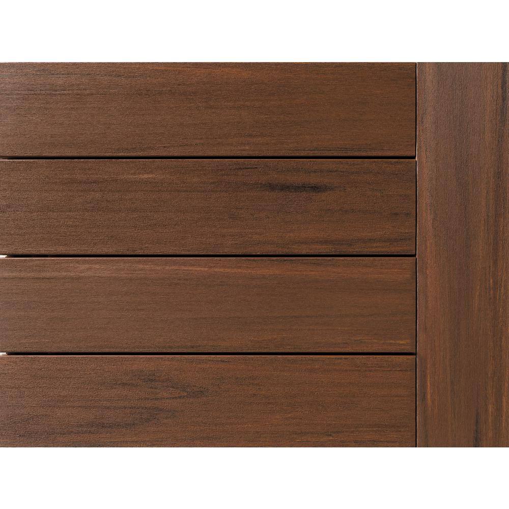 TimberTech Advanced PVC Vintage 54 in. x 6 in. x 1 ft. Square Mahogany PVC Sample (Actual: 1 in. x 5 12 in. x 1 ft.) SAMP-AVC12MH