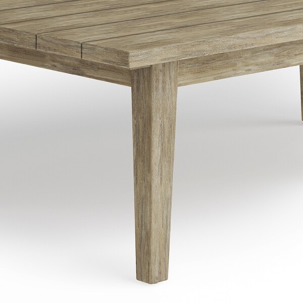 WyndenHall Luna 43 inch Wide Contemporary Outdoor Coffee Table in Brushed Natural Acacia - 25.5