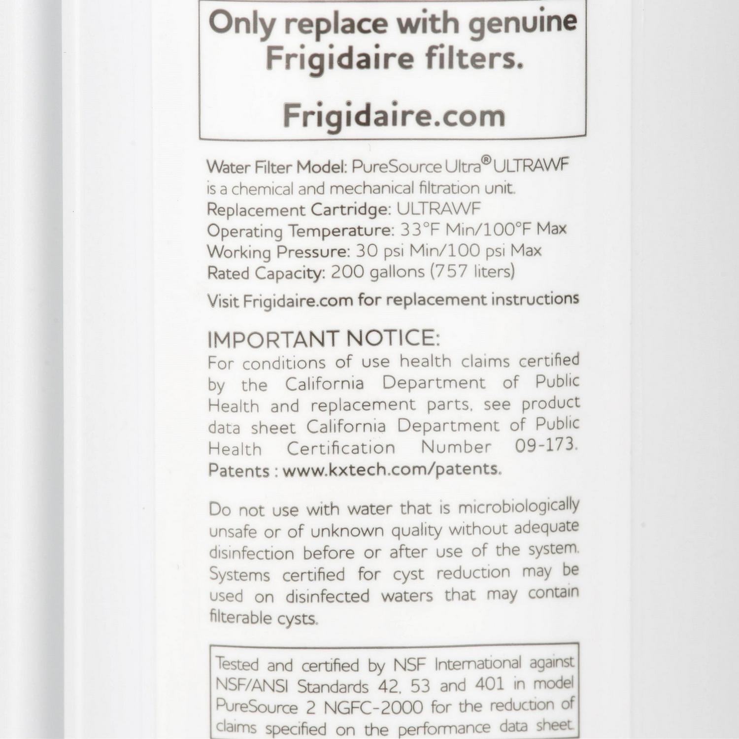 ULTRAWF Frigidaire Refrigerator Water Filter