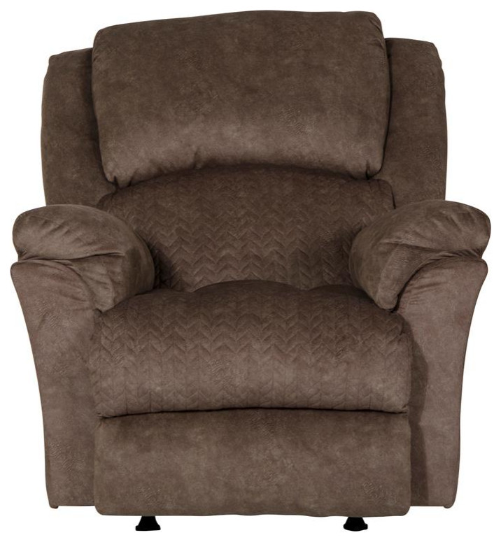 Macon Power Rocker Recliner in Portabella Brown Polyester Fabric   Transitional   Recliner Chairs   by Homesquare  Houzz