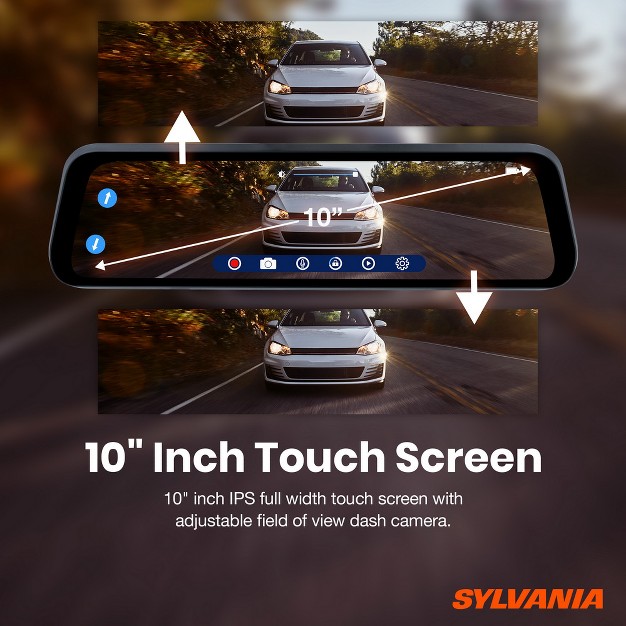 Sylvania Roadsight Mirror Dash Camera And Backup Camera 340 Degree View Hd 1080p