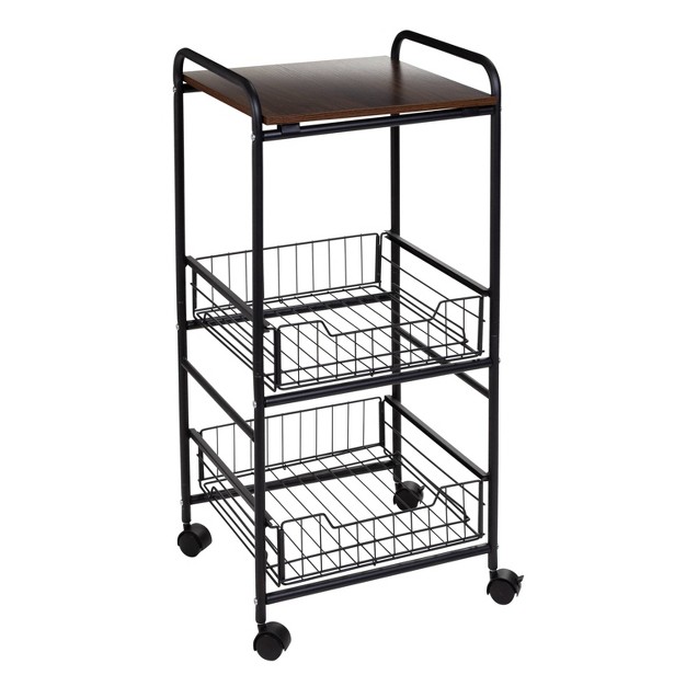 Honey can do 3 Tier Slim Rolling Cart With Pull Out Baskets