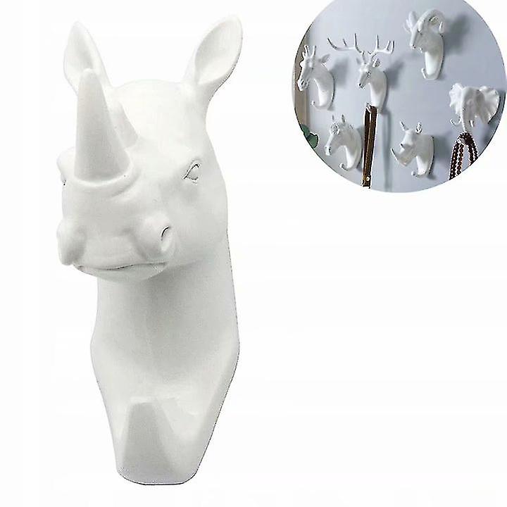 Coat Holder And Towel Rack Wall-mounted Hook Key Coat Carrier White Rhino