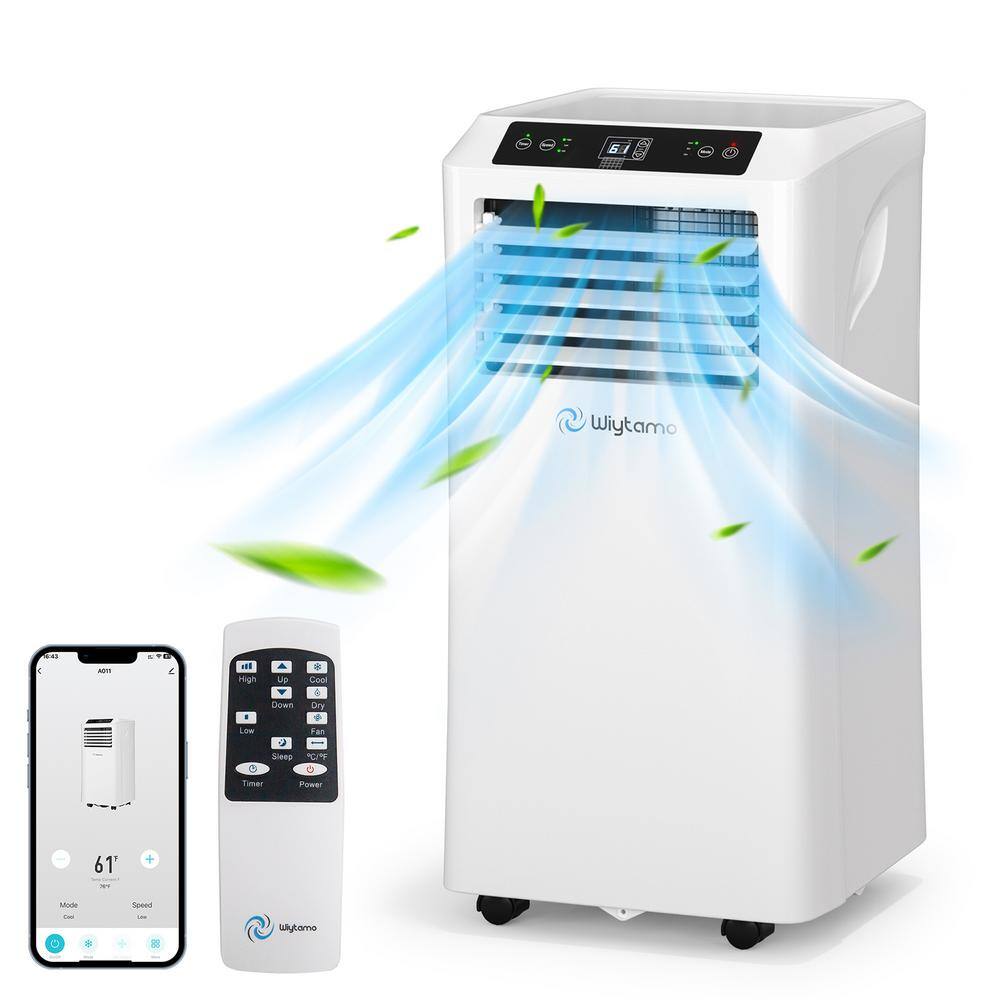 JEREMY CASS 10000 BTU (6500 BTU DOE) Portable Air Conditioner Cools 450 sq.ft. with Dehumidifier with Remote and Wifi in White WXKJRY23053102