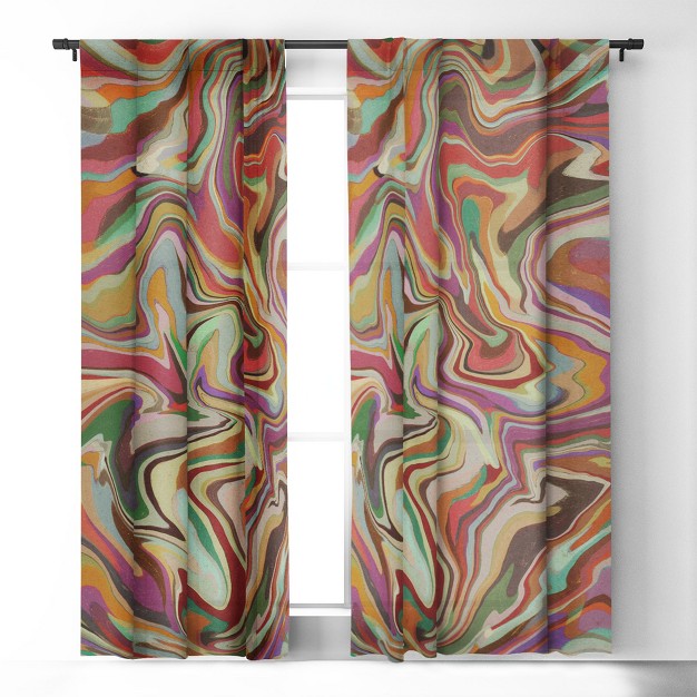 Alisa Galitsyna Colorful Liquid Swirl Set Of 2 Panel Blackout Window Curtain Deny Designs