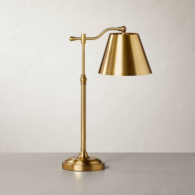 Accented Metal Table Lamp Brass includes Led Light Bulb With Magnolia