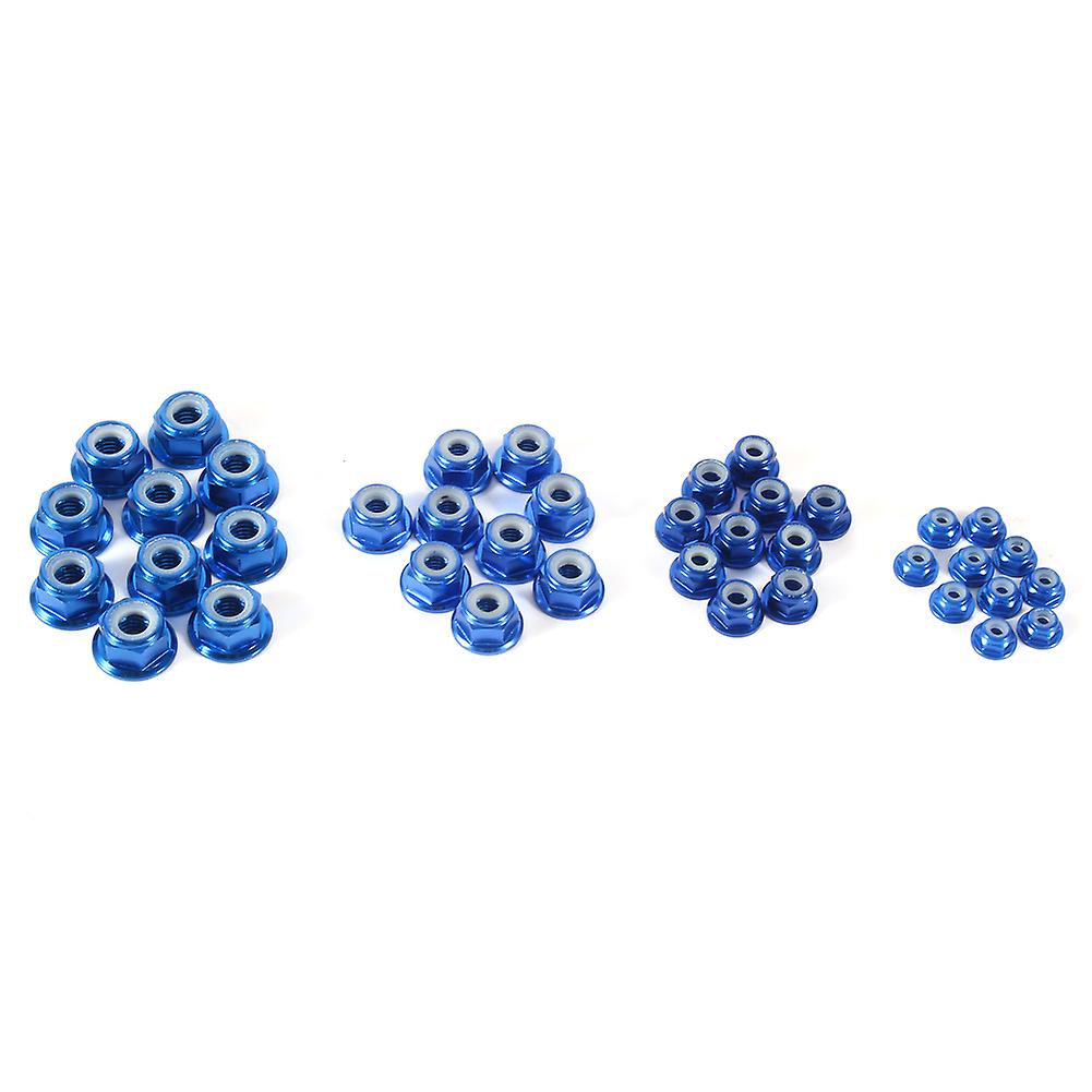 10 Pack Royal Blue M5 Nylon Insert Lock Nut Selflock Aluminum Nuts Locknut Anodize Hex Nuts