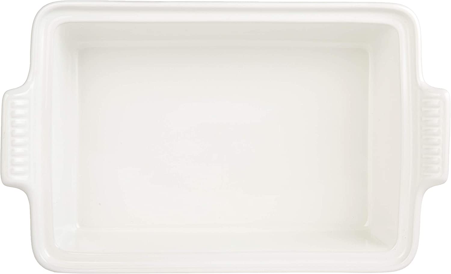 Le Creuset PG07053A-33716 Stoneware Heritage Covered Rectangular Casserole， 4 qt. (12 x 9)， Meringue