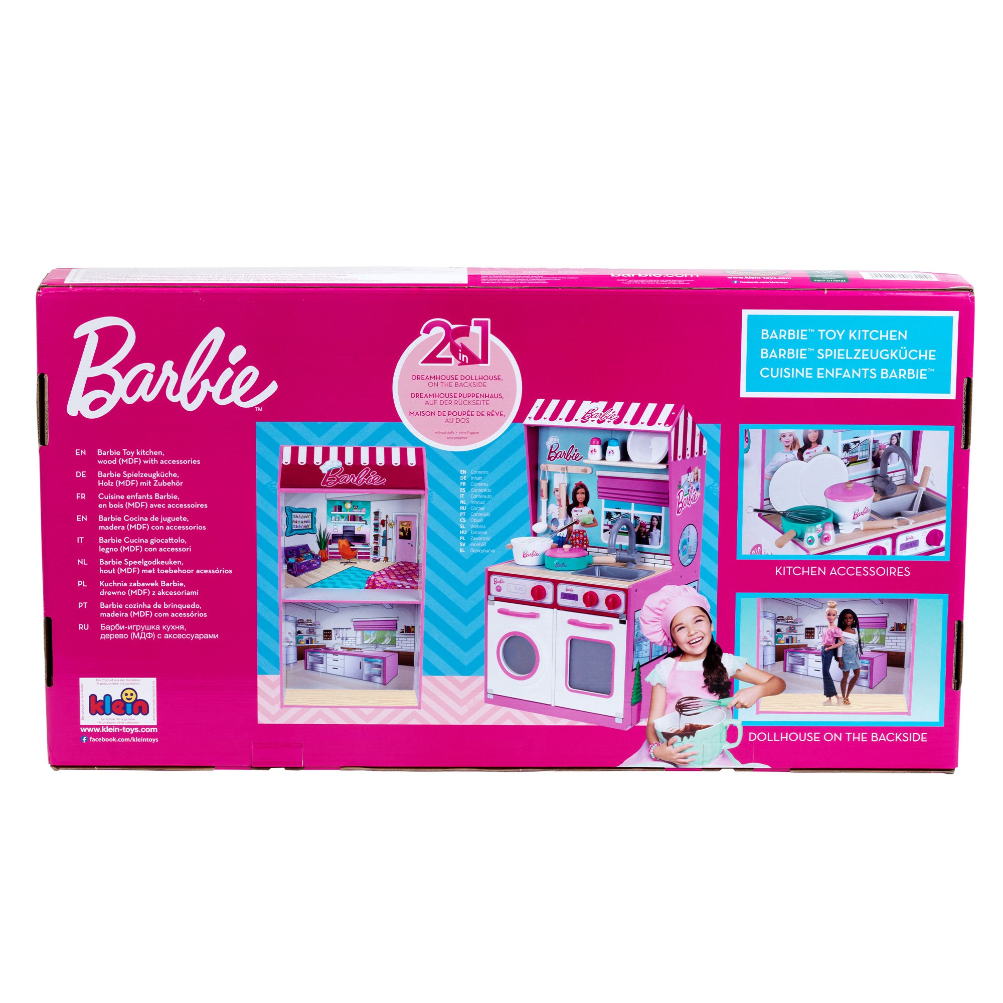 2 In 1 Barbie Pretend Play Toy Kitchen and Dollhouse for Kids 3 & Up (Used)