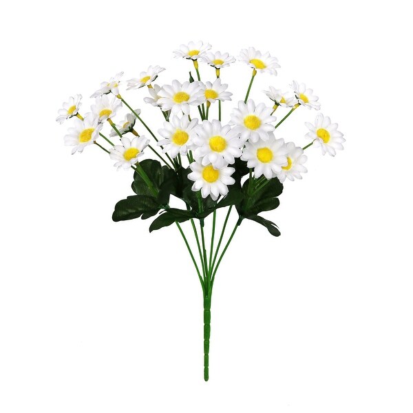 Set of 8 White Artificial Delicate Mini Daisy Flower Stem Bush Bouquet 13in