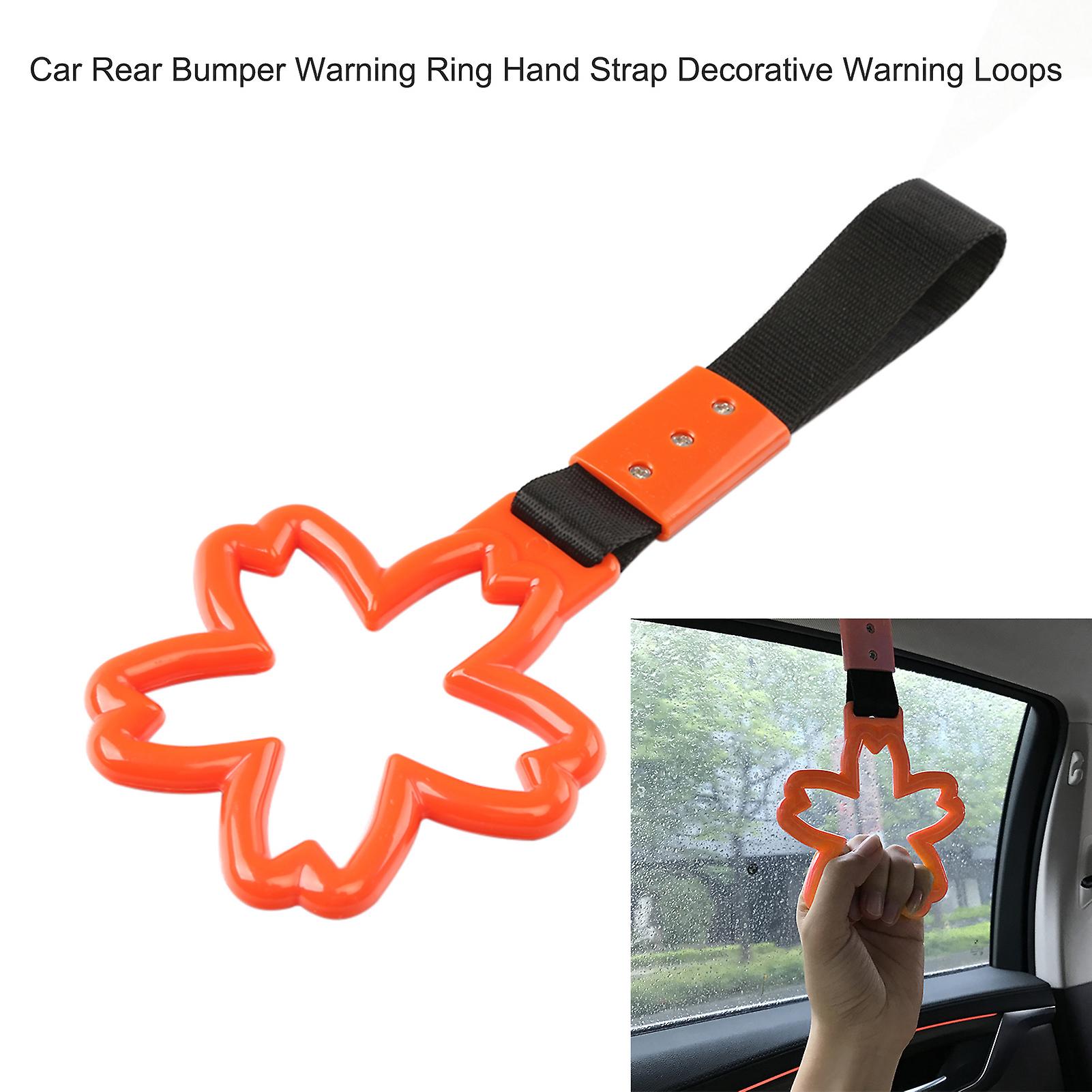 Orange Car Rear Bumper Warning Ring Hand Strap Decorative Warning Loops Train Bus Handle Hand Strap For Car Interior Exterior Decoration