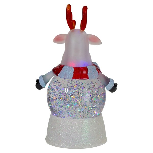 LED Lighted Color Changing Reindeer Christmas Snow Globe