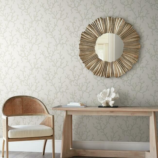 Coral Island Wallpaper in White from the Water's Edge Resource Library