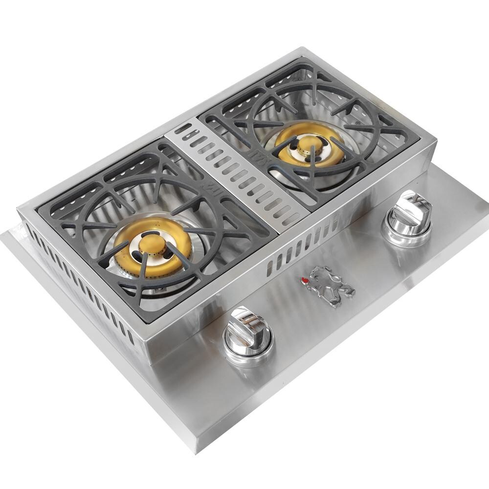 Lion Stainless Steel Drop In Natural Gas Double Side Burner