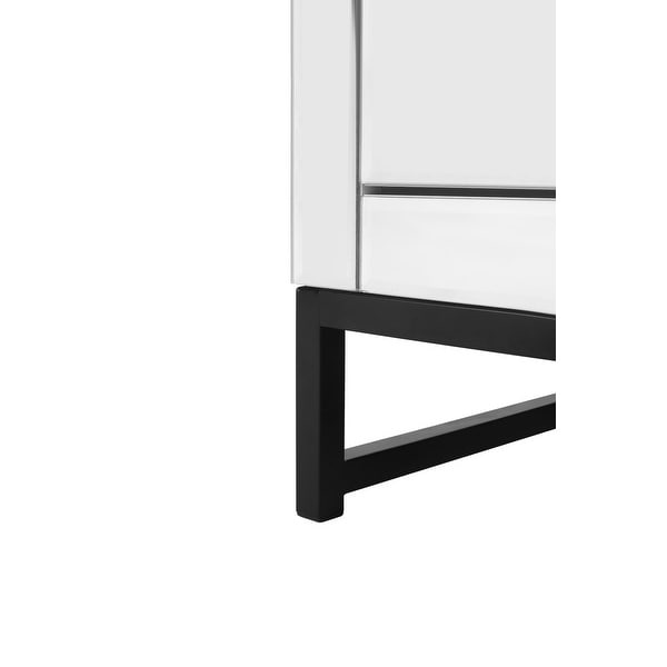 mirrored 2 drawer nightstand，Modern End Table with Drawer， Bedside Table for Bedroom， Living Room